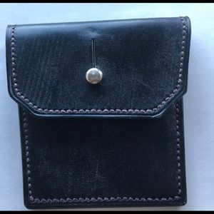 Black English bridle leather men’s coin purse